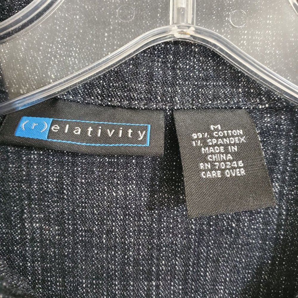 Relativity Dark Jean Button Up Jacket - image 5